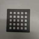 3.75 Inch Square Shower Drain Cover 5mm Thick Floor Drain Square Grille (Black)