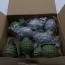 8 Pcs Plastic Toy Hand Grenades Fake Grenade with Realistic Sound Effects and Flashing Light, Christmas Toys Military Toys for Pretend Army Role Play Prop Xmas Gifts