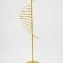 170cm Gold Metal Scarf Rack - Extra Tall Freestanding Display Stand with 12+ Hooks for Scarves, Shawls, Ties - Luxury Closet & Boutique Organizer
