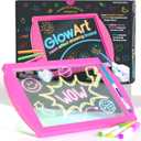 Marvin's Magic - Glow Art - LED Doodle Board for Children - Light Up Drawing Pad, with Glow in The Dark Colouring Pens - Battery Powered Magic Drawing Tablet - Light Up Tracing Pad Suitable for 5+