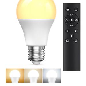 A19 LED Light Bulbs with Remote Control, 9W LED Bulbs 60W Equivalent, 3000K-6000K Stepless Dimmable, E26 Base, Remote Control Light Bulbs with Timing, Memory Function, for Home Decor, 1Bulb & 1Remote