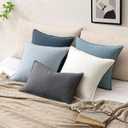 24x24 Inch Set of 2 Euro Decorative Linen Solid Throw Pillow Covers Boho Accent Farmhouse Pillowcases Modern Netural Home Decor for Couch Sofa Living Room Bed,Cream White