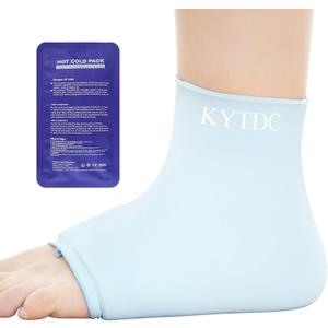 Ankle Ice Pack Wrap Reusable Gel Cold Compression Sleeve for Swelling, Sprained Ankle, Achilles Tendonitis & Plantar Fasciitis Relief（Blue，Small/Medium）
