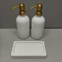 Prus Waso Gold Soap Dispenser Bathroom Set, Hand and Lotion Dispenser with Stainless Steel Pump, Perfect for Modern Bathroom Decor. (Gold)