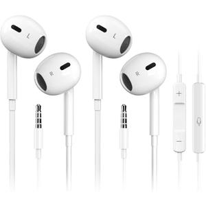 Antool Wired Earbuds,Ultra Clear Calls & no Noise Headphones Earbuds Wired 3.5mm, in-Ear Earphones with Mic, Compatible with iPhone/iPad/Android/Laptop/PC 2 Pack