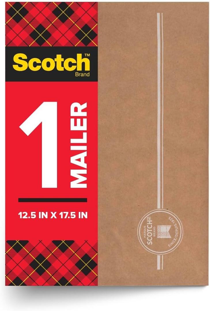Scotch Curbside Recyclable Padded Mailers, 50 Pack, 12.5 x 17.5 in, Similar impact protection to traditional bubble mailers (CR-6-1)