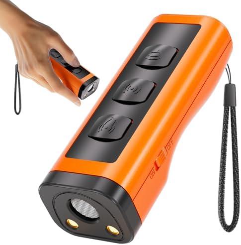 Dog Bark Deterrent Devices Rechargeable Anti-Barking Device for Dogs 50ft Long Range Ultrasonic Correct Your Dog's Bad Behavior at the Push of aButton Better Than Shock Collars or Dog Training Collars, No charger
