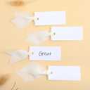 50PCS Place Cards for Table Setting, 3.5x1.6Inch Table Name Cards, 3 Rolls 5.5 Yardx1.6 Inch Beige Ribbon, Hanging Gift Tags for Formal Dinners, Birthday Parties, Weddings