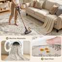 Washable 9x13 Area Rugs for Living Room: Soft Vintage Beige Rug