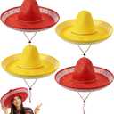 4 Pcs Mexican Sombrero Hats Sombrero Party Hats Fiesta Party Decorations for Women Men Adult