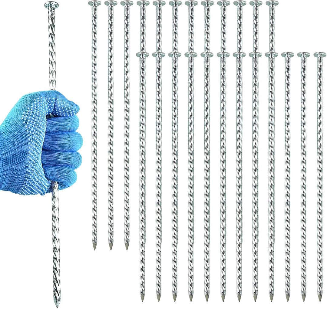 14-Inch Spiral Heavy-Duty Landscape Stakes, 50 Pack Galvanized Metal Landscape Spikes Edging Anchoring for Paver Edging, Weed Barrier, Artificial Turf, Garden Landscape 14-Inch Spiral Heavy-Duty Landscape Stakes, 50 Pack Galvanized Metal Landscape Spikes Edging Anchoring for Paver Edging, Weed Barrier, Artificial Turf, Garden Landscape