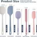 5 Pieces Silicone Spatula Set, Food Grade Rubber Spatula, Upgrade Strong Handle with Ergonomic Grip, Heat Resistant Up to 600F for Nonstick Cookware, Cooking (Pastel Colors)
