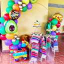 6 x 6 Pack Mexican Table Runners 14 x 84 Rainbow Colors Large Boho Mexican Theme Party Decoration for Cinco de Mayo Fiesta Party 6 Serape Table Runner (14 x 84)