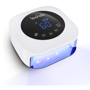 Lavinda UV LED Nail Lamp, Cordless Nail Lamp 54W Rechargeable Nail Dryer Gel Polish Light with Large LCD Display, Professional Gel Curing Lamp with 4 Timer Setting Auto Sensor for Salon and Home