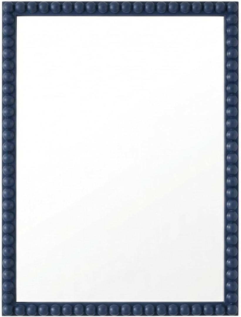 Mirrors, Solid Wood Beads Frame, Rectangular, 24" X 32" (Navy Blue)