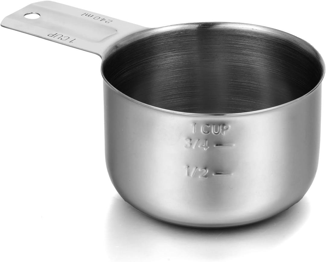 1 Cup Stainless Steel Measuring Cup 240ml 8oz Single Measure Cups Metal Measuring Cups with Handle for Cooking Baking