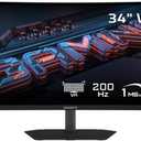 GIGABYTE - G34WQC2-34" VA Curved Gaming Monitor - WQHD 3440x1440-200Hz - 1ms GTG - AMD FreeSync Premium - HDMI, DP - Height and Tilt Adjustable - Black