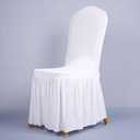 Spandex Oxford Skirt Chair Cover Set Suitable For Banquets, Comfortable Fit For 85 105 Cm Chairs(white 1pcs)