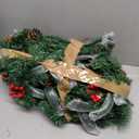 Christmas Garland with Lights, 9ft 30LED Battery Operated Garland Decorated with Pine Cones, Berry, Artificial Snowy Pine, Indoor & Outdoor Xmas Garland for Stairs Fireplace Door Fences