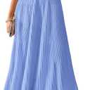Women's Midi Bodycon Tank Dress Summer Crewneck Rib Knit Sleeveless Pleated Swing A Line Business Casual Dresses , Size Small