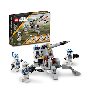 LEGO Star Wars 501st Clone Troopers Battle Pack Toy Set, Buildable AV-7 Anti Vehicle Cannon, with 4 Clone Trooper Minifigures, Portable Travel Toy, Great Birthday Gift for Kids Ages 6 and Up, 75345