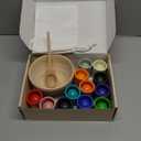 Rainbow Balls in Cups Toddler Montessori Toys for 3 Year Old Up, Kids Preschool Wooden Matching Games for Learning Color Sorting and Counting