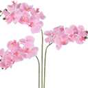 Light Pink Orchid Artificial Flowers, 27.95" Real Touch Fake Orchid Latex Realistic Flowers Phalaenopsis Branches for Home Party Wedding Bridal Shower Decoration, 3pcs Light Pink