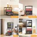 19.7x19.7in Mobile Mini Fridge Stand with 3 Storage,Small Beverage Refrigerator Table with Wheels Rolling Compact Drawer Cart,Great for Dorm Home Office, Printer Stand, Coffee Table, 3 Tiers