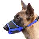 HEELE Dog Muzzle,Soft Nylon Muzzle Anti Biting Barking Chewing,Air Mesh Breathable Drinkable Adjustable Loop Pets Muzzle for Dogs (Blue, L)