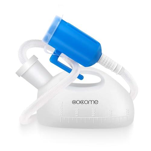 Portable Urinals for Men, OOCOME Men Urinal Bottle Spill Proof Reusable Male Pee Bottle Camping Toilet Thicken Men's Potty 2000 ml 47.2" Long Tube with Lid