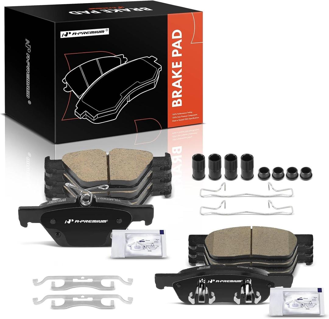 A-Premium Front and Rear Ceramic Brake Pads Set Compatible with Subaru Models - Ascent 2019 2020 2021 2022, 8-Pack