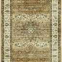 Lahome Washable Rug Runners for Hallways Non Slip,Hallway Runner Rugs with Rubber Backing, 8Ft Oriental Long Carpet Runner for Entryway Indoor Kitchen Bedroom Bedside(Gold, 2.5x8)