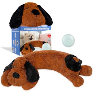 WEOK Puppy Heartbeat Toy for Separation Anxiety Relief, Heartbeat Stuffed Animal Anxiety Calming Behavioral Aid Plush Toy for Dogs Cats Pets