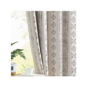 COLLACT Boho Curtains Linen Curtains Blue Geometric Striped Printed Drapes 96 Inches Long for Living Room Farmhouse Rustic Patterned Drapes Light Filtering Grommet Window Treatments 2 Panels 