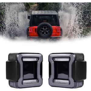 Smoked LED Tail Lights Compatible with JK 2007-2017,Rear Lights w/Tunnel Edition Taillights Brighter when Cross-country NOT FOR JL