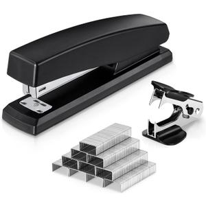 Deli Stapler, Desktop Stapler, Office Staplers, 25 Sheet Capacity, Includes 1000 Staples and Staple Remover, Black