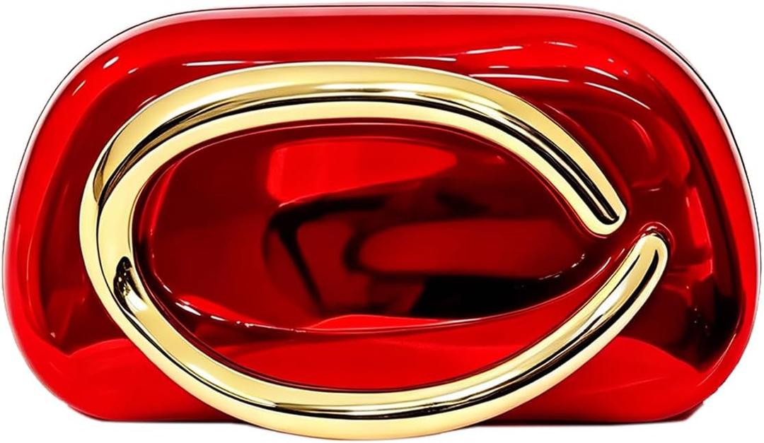 Acrylic Clutch Purse for Women Metal Handle Evening Bags Trendy Crossbody Bag for Wedding Party,Champagne