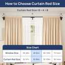 ENJOYBASICS Double Curtain RodBlackout Wrap-Around Curtain Rods for Windows 48 to 84 InchAdjustable from 32 to 86 Inch for Room Darkening Curtains, Matte Black
