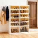 24Pairs Collapsible Shoe Rack Organizer Foldable Shoe Cabinet with Doors, 6Tiers,24Pairs