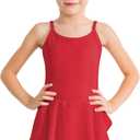 Stelle Toddler Ballet Outfit for Girls Sleeveless Gymnastics Dance Leotard | Camisole Leotards for Girls with Skirt, Spaghetti Strap, Soft Stretch Fabric, Dance Studio, Gymnastics, Outdoor Daily Wear