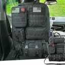 Tactical Car Seat Back Organizer With 5 Detachable Pouches Upgrade Tactical Molle Vehicle Panel Organizer Universal fits for Most of Car Truck Ford Jeep Vehicle