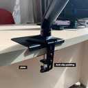 Steel Monitor Mount Reinforcement PlateMonitor Arm Reinforcement Plate for Fragile Tabletop, Monitor Mount Reinforcement Plate Fits Most Monitor Stand C Clamp Installation (Black-2)