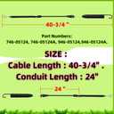 946-05124A 746-05124A Deck Engage Cable for MTD, Craftsman, Yard Machines, Yard-Man, Troy-Bilt Lawn Mower T1000, T1200, T1300, T1500, TB42, TB46, 946-05124, 746-05124