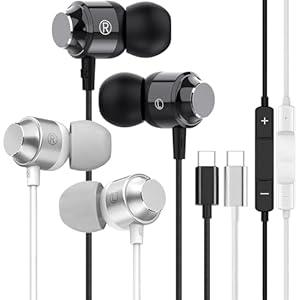 2 Pack USB C Headphones for iPhone 17 16 15 Pro Max 16e