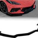 Front Bumper Lip Splitter Compatible with 2020-2026 Corvette C8 Stingray Z51, Gloss Black Air Dam Spoiler Lower Chin 3Pcs Fits, Protection Body,OEM #84869770