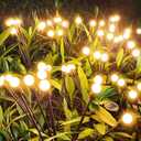 Upgraded Solar Swaying Light 8 LEDs Solar Garden Lights Outdoor Waterproof Swaying Solar Garden Lights Firefly Lights for Garden Yard Patio Pathway Decoration Warm White (4pcs)