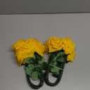 JUSTOYOU 10Pcs Artificial Roses Flowers, Realistic Blossom Roses, Real Touch Silk Rose, Single Fake Flower Long Stem Bouquets for Home Wedding Party Decoration (Yellow)