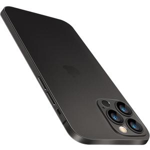 Compatible with iPhone 13 Pro Slim Case,Paper-Thin Matte Finish Skin Back Case [Anti-Fingerprints& Non Yellowing] Ultra Protective Cover with Camera Protection for Men 6.1 Inch (Black