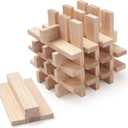 Wooden Dowels Wood Strips Slats for Crafts 3/8" × 1" × 6", 30 PCS Lumber Boards Flat Wood Dowel Rods Wooden Sticks for Crafting, Unfinished Hardwood Sticks Trim for Woodworking, Model Making