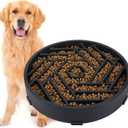 Slow Feeder Dog Bowls Large Medium Breed,Anti-Choking Slow Eating Dog Food Bowl,Non Slip Pet Slower Food Feeding Bowls Large Puzzle Slow Feeder Bloat Stop Maze Dog Dishes,Black